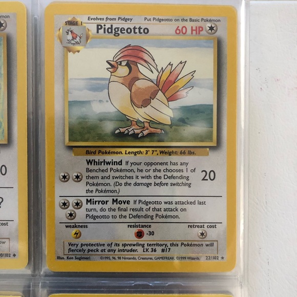 Other - 1990’s rare vintage Pidgeotto card 22/102